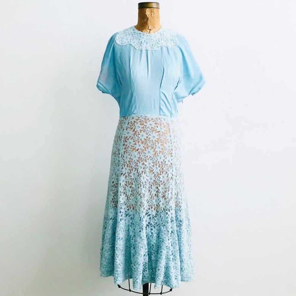 Vintage Pastel Blue 30’s Dress